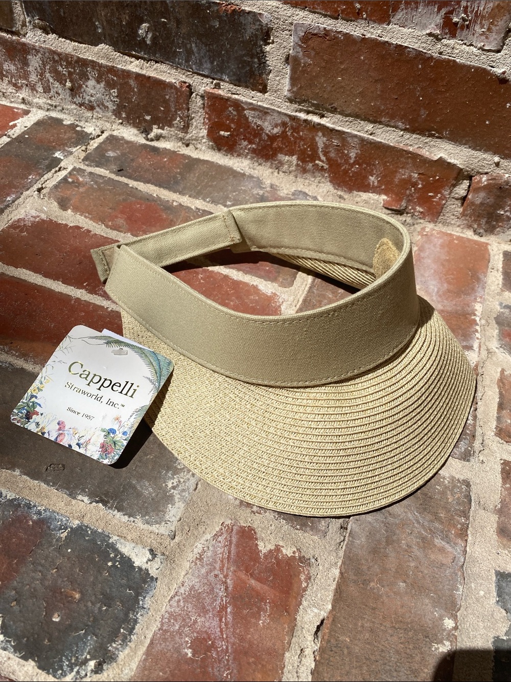 NWT 🌴Cappelli Straworld Natural Beige Straw Sun Visor💐